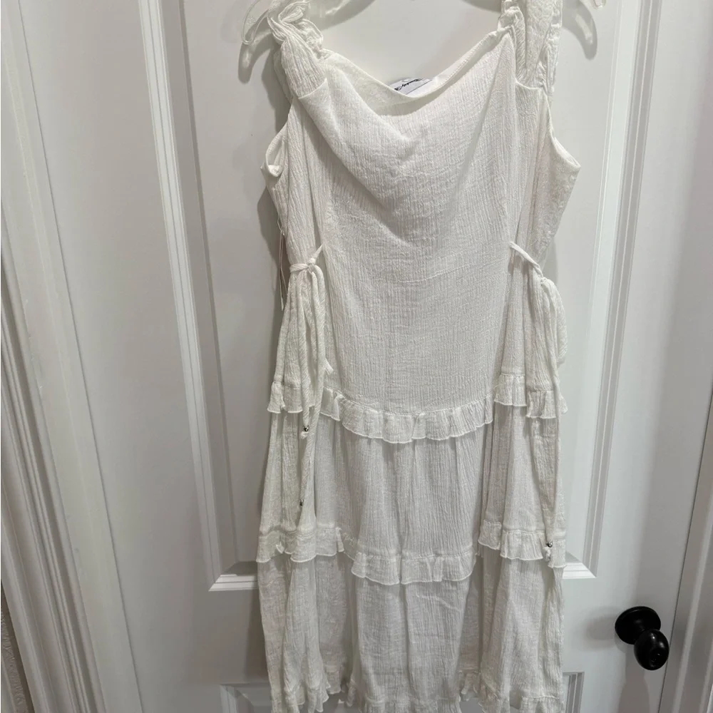 Childrens NWT Cream Ruffled Tiered Mini Sundress